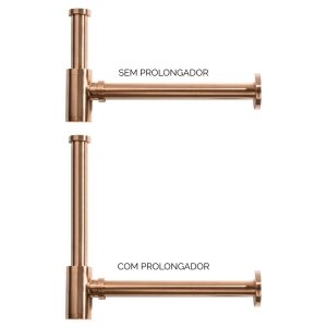 Prolongador de Sif&atilde;o Met&aacute;lico (Line Ros&eacute; Gold Fosco) - Outlet