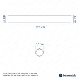 Produto Prolongador de Sifão Metálico (Line Preto Fosco) - Outlet
