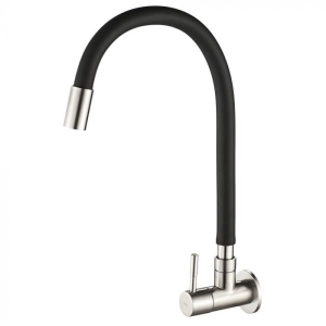 Torneira Gourmet de Parede de Cozinha Inox (Laguna Preta Fosca)