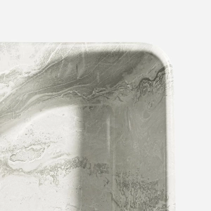 Cuba de Banheiro Louça Semi Encaixe 48 cm (Sicília Mármore Grey)