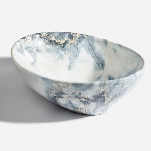 Cuba de Banheiro Lou&ccedil;a Apoio Oval 41 cm (Bari M&aacute;rmore Milano)