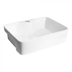 Cuba de Banheiro Louça Semi Encaixe Retangular 48 cm (Sicília Branca)