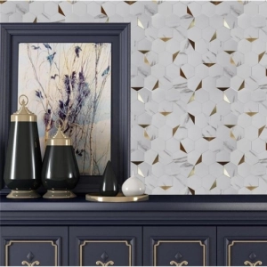 Pastilhas Adesivas Metálicas (Carrara Gold)