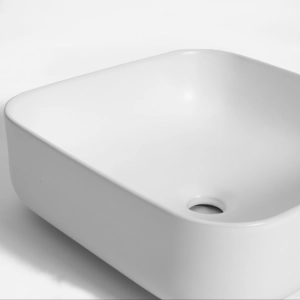 Cuba de Banheiro Louça Apoio Quadrada 39 cm (Treviso Branca Fosca)