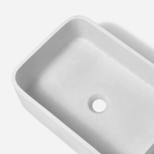 Cuba de Banheiro Concreto Apoio Retangular 42 cm (Tessa Off White)