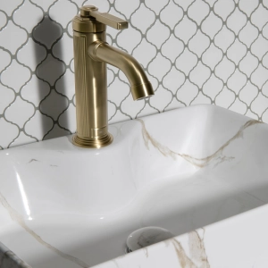 Torneira Monocomando Retr&ocirc; Baixa para Banheiro (Morin Dourada Fosca) - Outlet