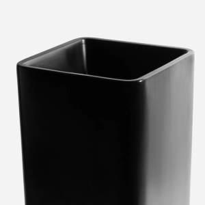 Cuba de Banheiro Lou&ccedil;a Piso Quadrada 40 cm (Veneza Preta)