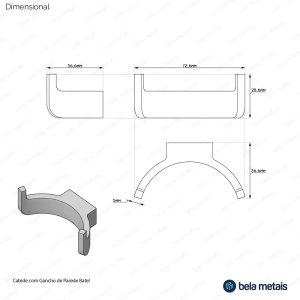 Cabide com Gancho Duplo de Parede Zamac (Batel Rosé Gold Fosco)