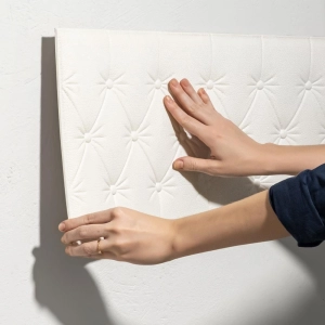 Painel 3D Capitonê Adesivo 60x30x1 cm (Branco)