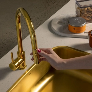 Torneira Monocomando Gourmet de Cozinha (Barbados Dourada)