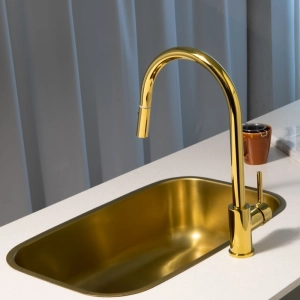 Torneira Monocomando Gourmet de Cozinha (Barbados Dourada)