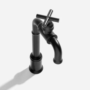 Torneira Retr&ocirc; Alta de &Aacute;gua Fria para Banheiro (Aron Preta Fosca)