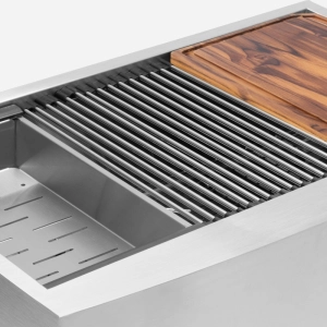 Kit Cuba Fazenda Workstation Inox com Acess&oacute;rios  (Narita Escovada)