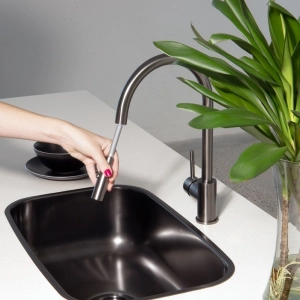 Torneira Monocomando Gourmet de Cozinha (Barbados Grafite Fosca)