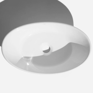 Cuba de Banheiro Lou&ccedil;a Apoio Oval 45 cm (Verona Branca)