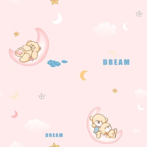 Papel de Parede Infantil Rosa Lav&aacute;vel 10,00 x 0,53 m (Bambini Uno)