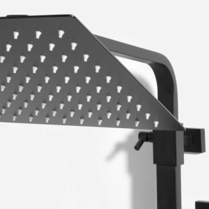 Ducha Coluna de Inox Quadrada 25 cm (Preta Fosca)