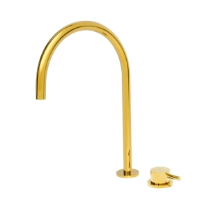 Torneira Monocomando Alta para Banheiro (Milos Dourada)