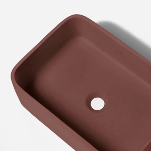 Cuba de Banheiro Concreto Apoio Retangular 42 cm (Tessa Terracota)