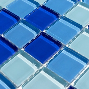 Pastilhas de Vidro Cristal Miscel&acirc;nea (Azul)