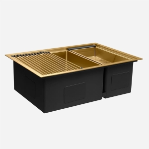 Cesto Escorredor Inox para Cuba Workstation 45x23 cm (Dourado Fosco)