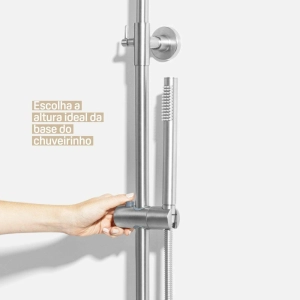 Ducha Coluna de Inox Redonda 25 cm (Escovada)
