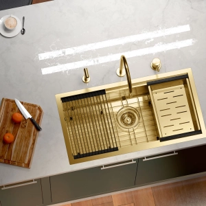 Cuba Workstation de Cozinha Inox 78x41 cm (Osaka Ouro Fosca)