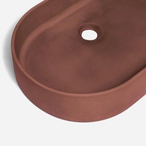 Cuba de Banheiro Concreto Apoio Elipse 55 cm (Lotus Terracota)