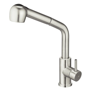 Torneira Monocomando Gourmet de Cozinha Inox (Aruba Escovada)