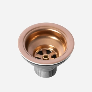 Válvula Inox para Cuba Cozinha 4 1/2" com Tampa (Rosé Gold Fosca)