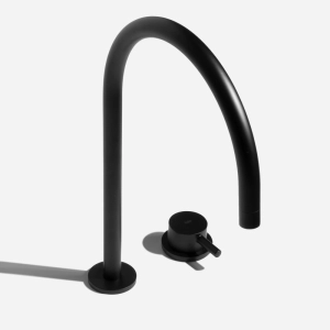 Torneira Monocomando Alta para Banheiro (Milos Preta Fosca)