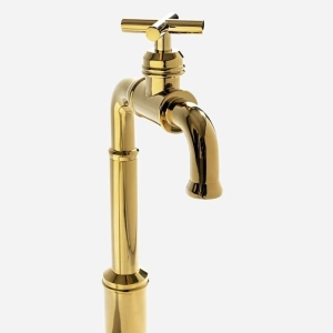 Torneira Retr&ocirc; Alta de &Aacute;gua Fria para Banheiro (Aron Dourada)