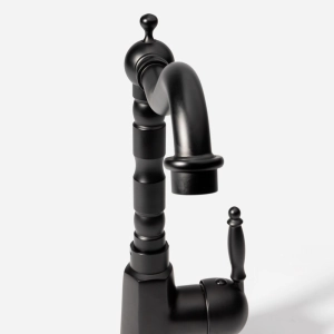 Torneira Monocomando Retr&ocirc; Alta para Banheiro (Douro Preta Fosca)