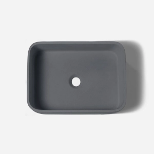 Cuba de Banheiro Concreto Apoio Retangular 42 cm (Tessa Grafite)