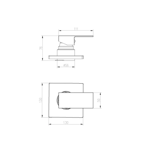 Acabamento Monocomando para Registro Base Deca e Docol Baixa Pressão (Quadria Grafite Fosco)