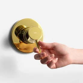 Acabamento Monocomando para Registro Base Docol Alta Pressão (Axia Dourado) Produto Acabamento Monocomando para Registro Base Docol Alta Pressão (Axia Dourado)