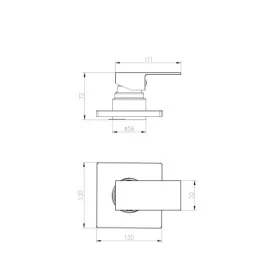 Produto Acabamento Monocomando para Registro Base Docol Alta Pressão (Quadria Preto Fosco) - Outlet