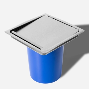 Lixeira Embutida de Cozinha Inox Quadrada 5 Litros (Escovada) - Outlet