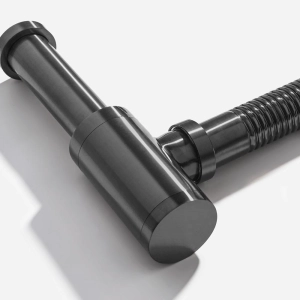 Sif&atilde;o Met&aacute;lico Flex&iacute;vel com Copo para Banheiro (Line Grafite Fosco)