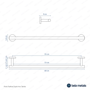 Kit de Acessórios para Banheiro Inox (Tarsila Ouro Fosco)