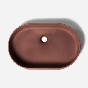 Cuba de Banheiro Concreto Apoio Elipse 55 cm (Lotus Terracota) - Outlet