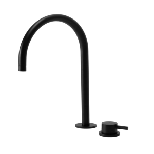 Torneira Monocomando Alta para Banheiro (Milos Preta Fosca)