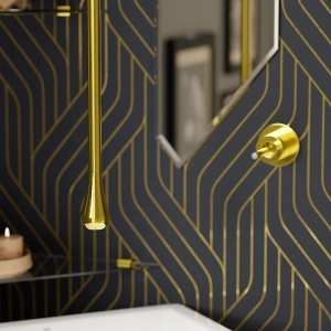 Torneira de Teto com Monocomando de Parede (Caia Dourada)