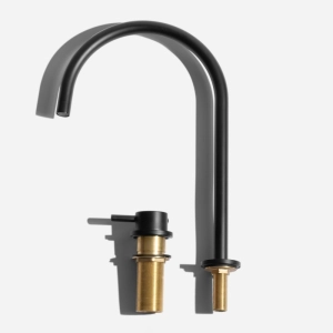 Torneira Monocomando Alta para Banheiro (Milos Preta Fosca)