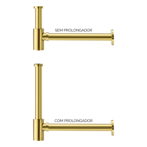 Prolongador de Sifão Metálico (Line Dourado) - Outlet