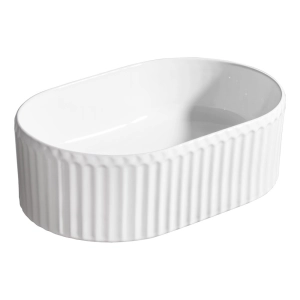 Cuba de Banheiro Lou&ccedil;a Apoio Oval 50 cm (Dublin Branca)