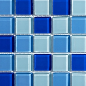 Pastilhas de Vidro Cristal Miscel&acirc;nea (Azul)