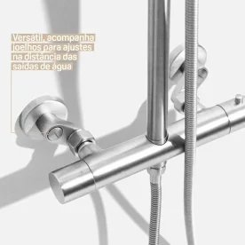 Produto Ducha Coluna de Inox Redonda 25 cm (Escovada) - Outlet