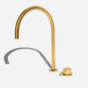 Torneira Monocomando Alta para Banheiro (Milos Dourada)