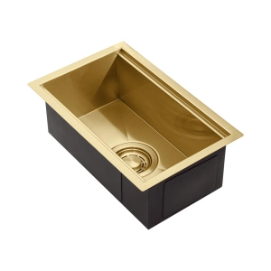 Escorredor Embutido Calha Molhada Inox 26x41 cm (Ginza Ouro Fosco)